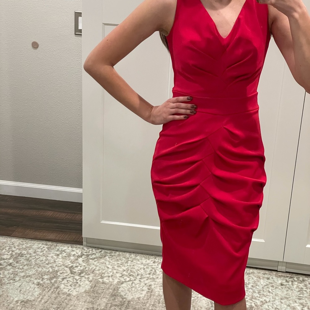 Nicole Miller (New York city) Ruched Red Dress